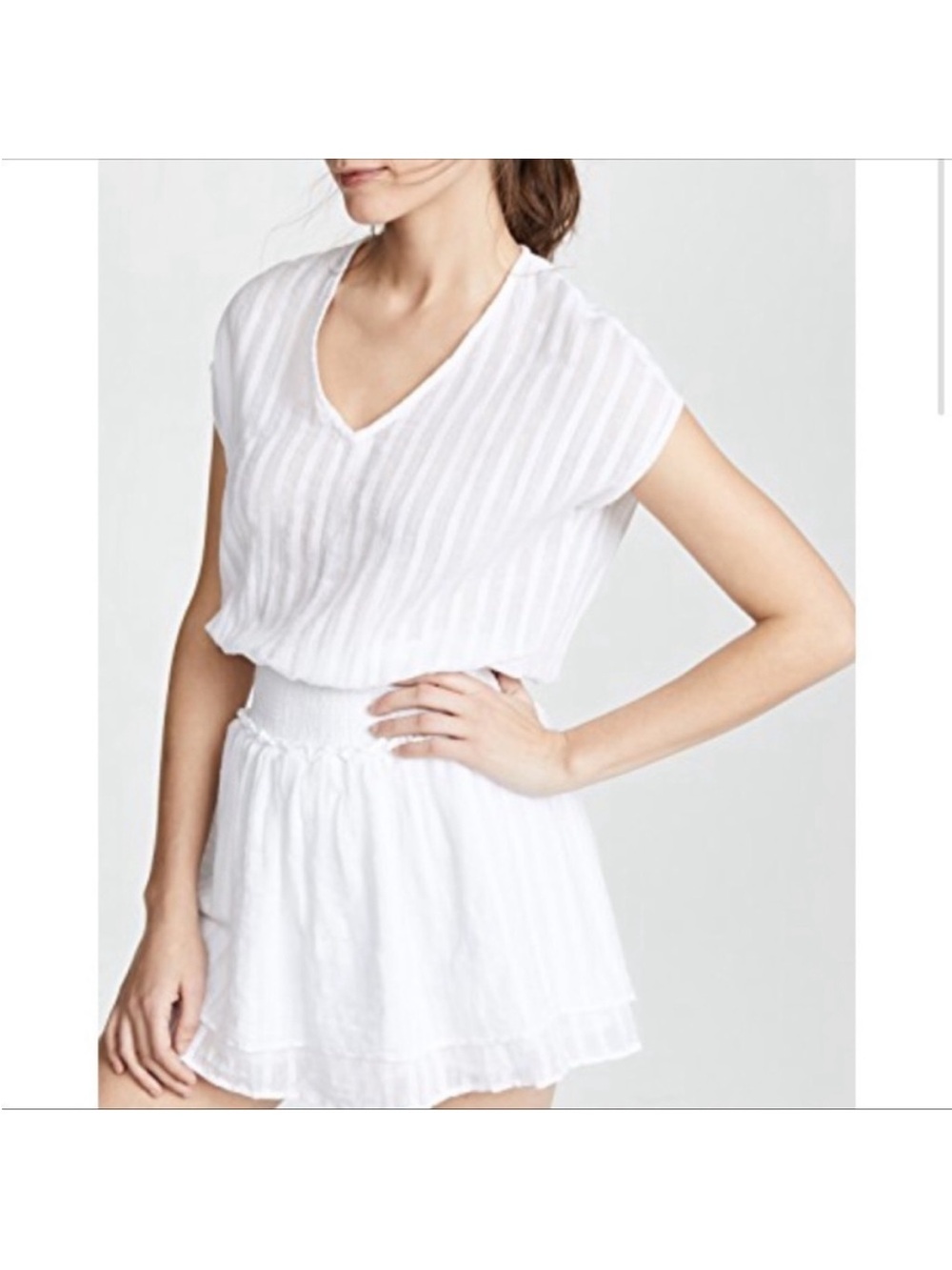 Rails Lucca White Shadow Stripe Mini Dress